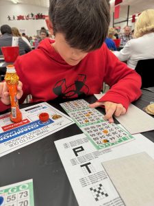 student playing bingo